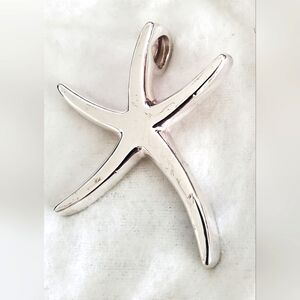 925 Sterling Silver Vintage Starfish Slide Pendant